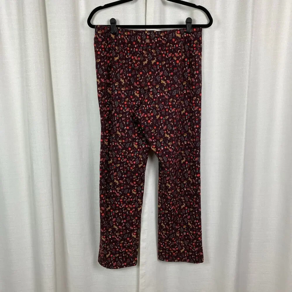 Lands End Brown Woodland Creatures Sleep Pants Sz.S